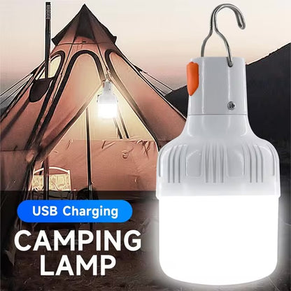 Lâmpadas LED recarregáveis USB, ao ar livre, alto brilho, luz de emergência, gancho, camping, pesca, lanterna portátil, luzes noturnas